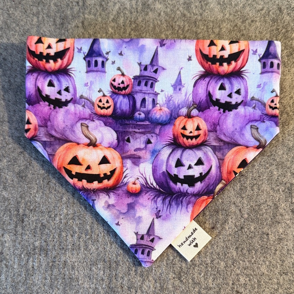 Halloween Pumpkin Scrunchie Dog Bandana